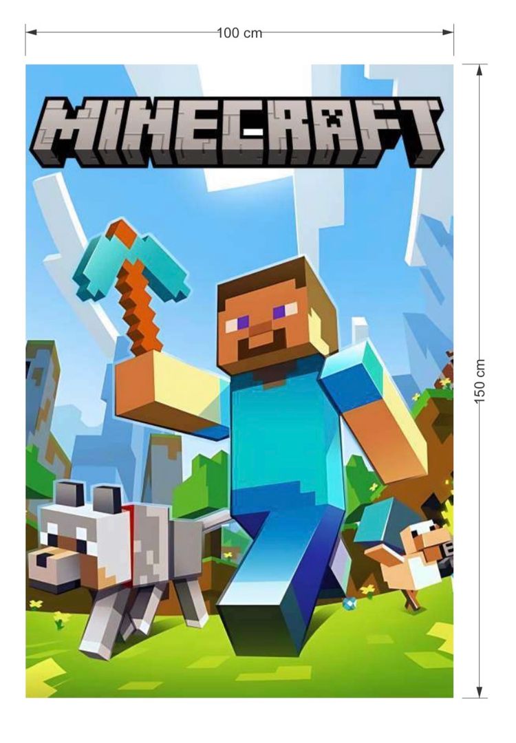 FONDO EN TELA 1 x 1.50 CM MINECRAFT