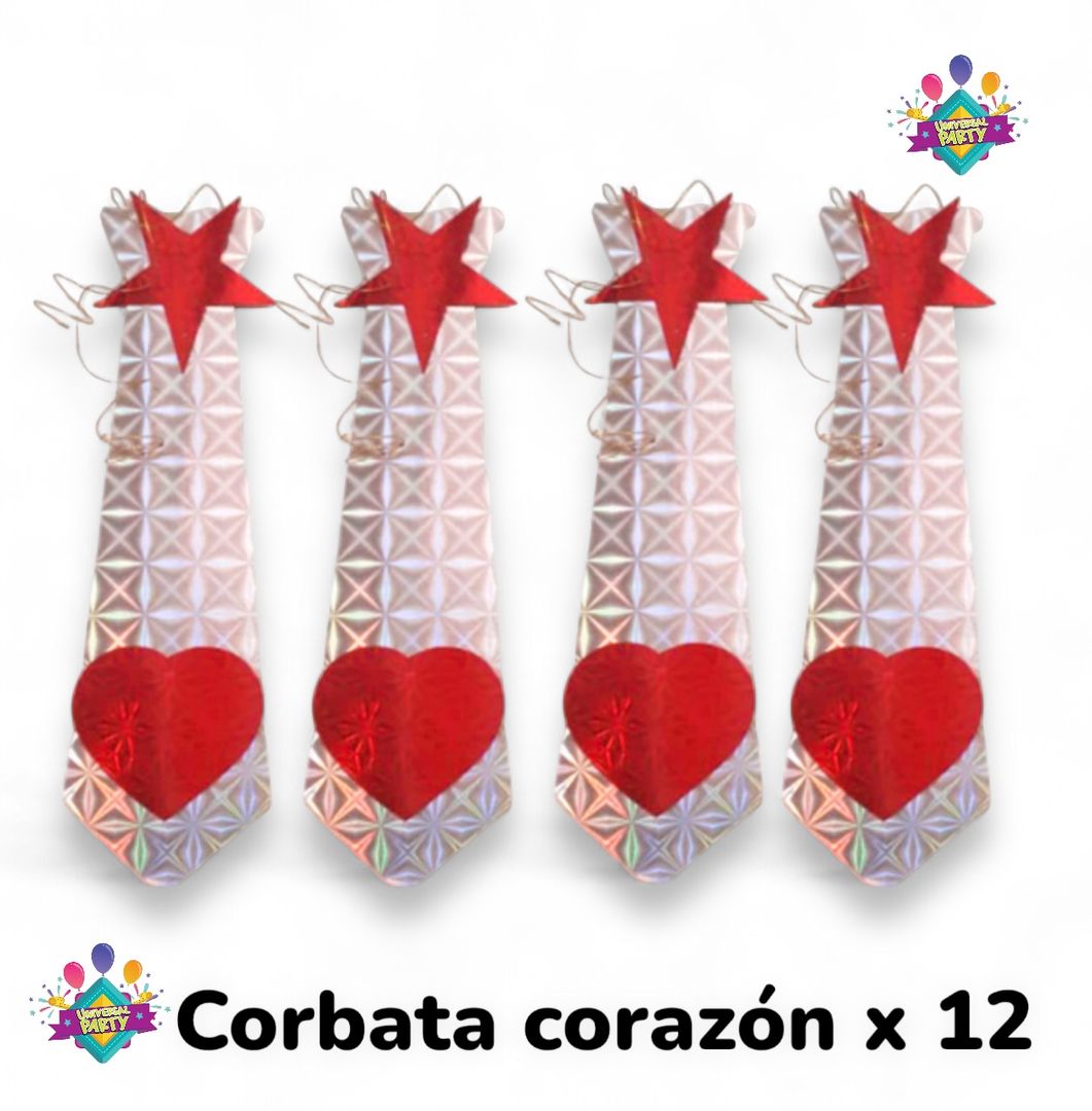 CORBATA CORAZÓN X 12 