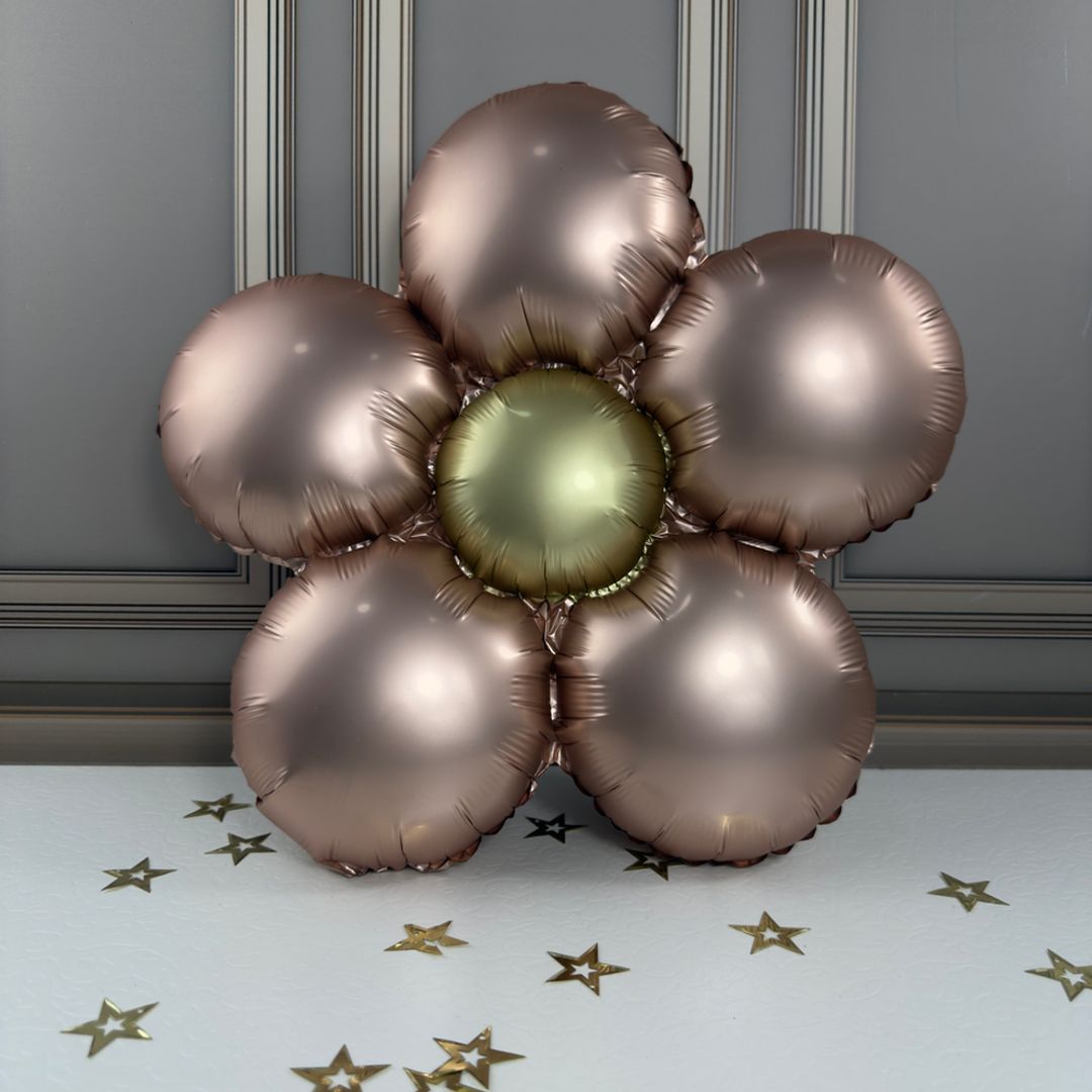 Globo Flor champagne 14”