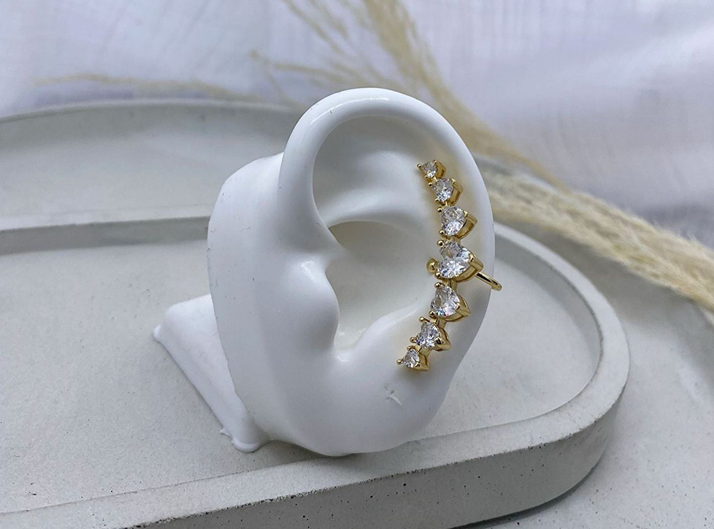 Earcuff oro rosa con brillantina, covergold 