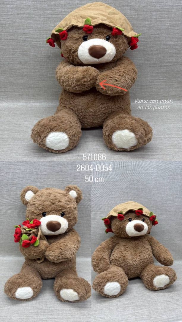 OSO CAFE CON (RAMO/SOMBRERO) 50 CM 