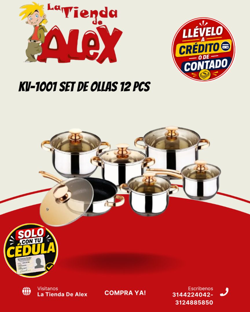 KV-1001 SET DE OLLAS 12 PCS