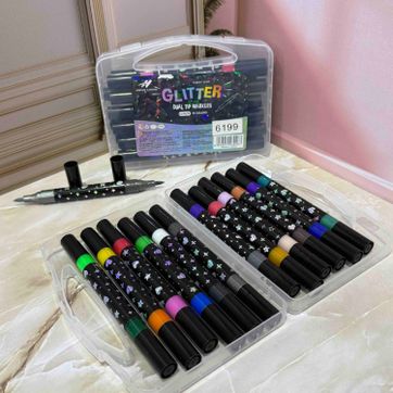 Imagen del producto ESTUCHE X12 MARCADOR DOBLE PUNTA TINTA ESCARCHADA