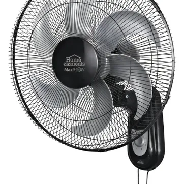 VENTILADOR HOME ELEMENTS DE PARED 16'' NEGRO MAXI FLOW - imagen 1