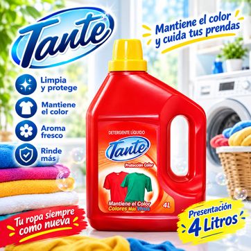 Imagen del producto DETERGENTE LIQUIDO ROPA COLOR TANTE X 4 LITROS