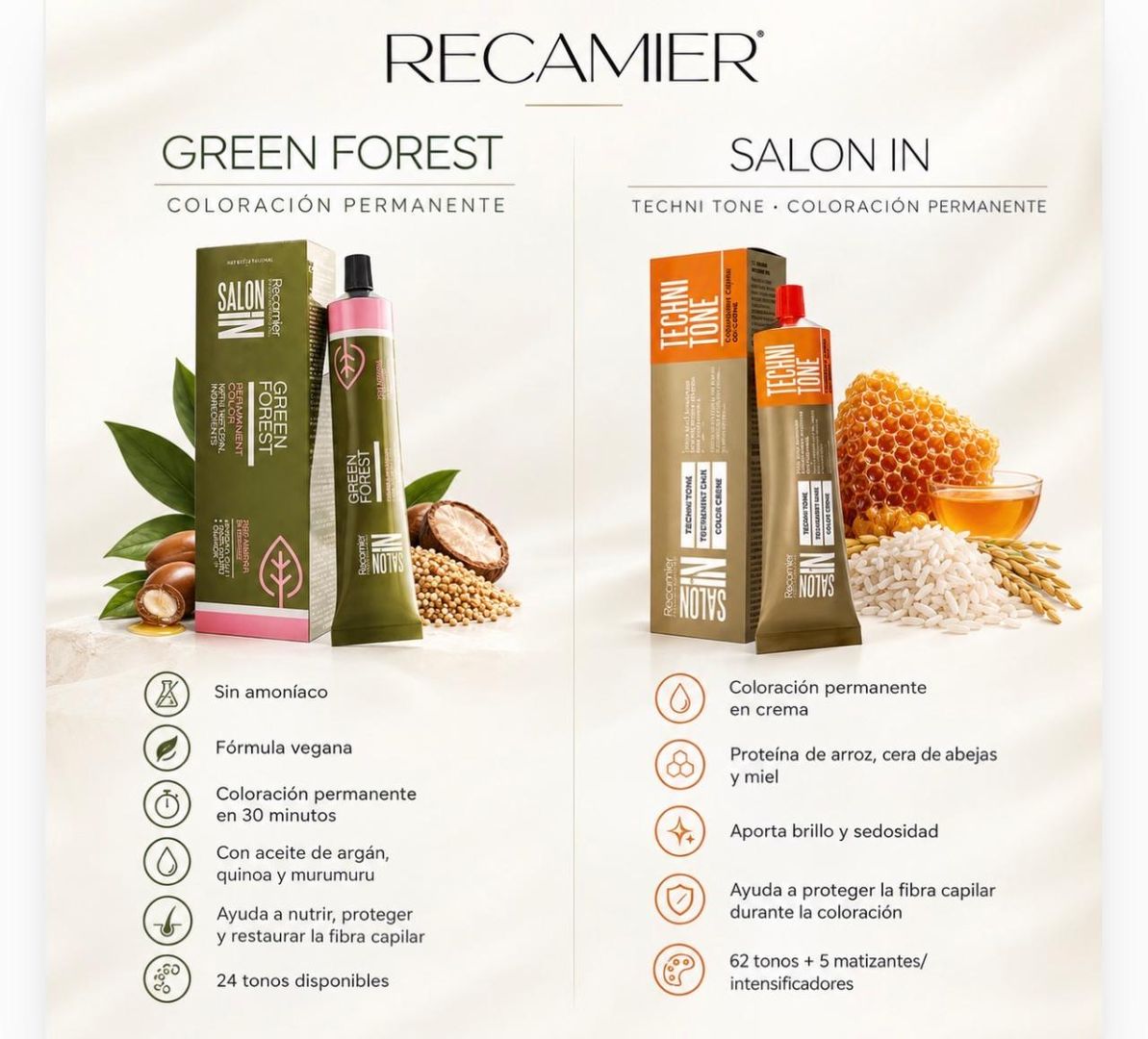 RECAMIER SALON IN TINTE GREEN FOREST/TINTE TECNI TONE