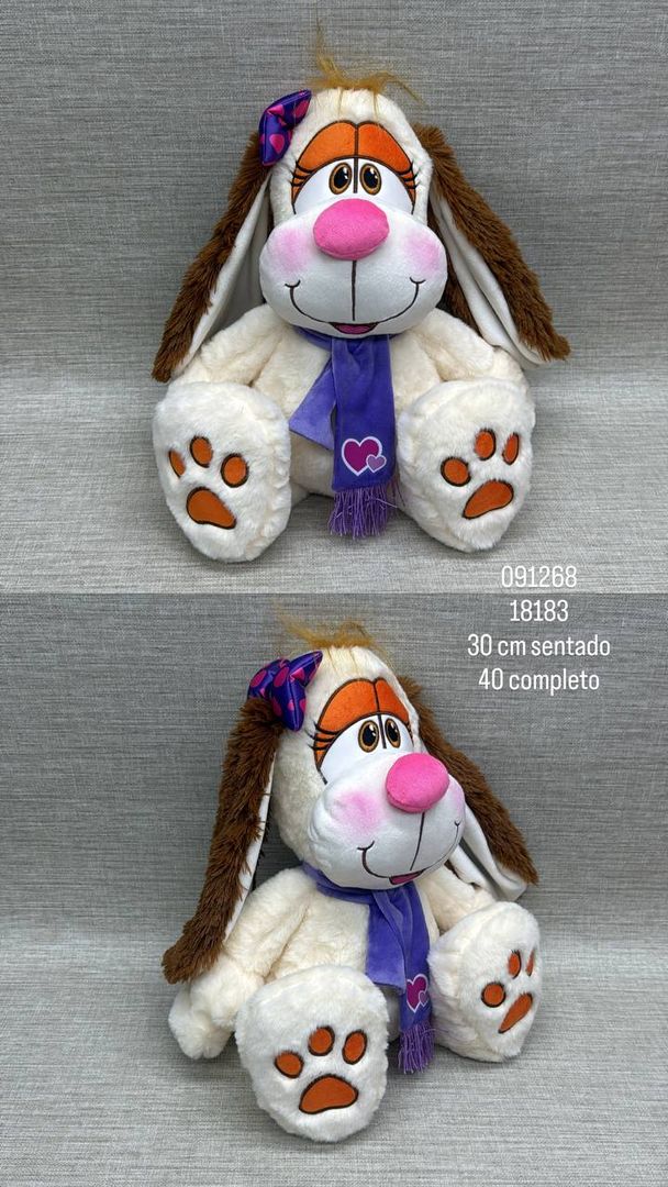 PERRITA CON LAZO (PELANAS) 40 CM