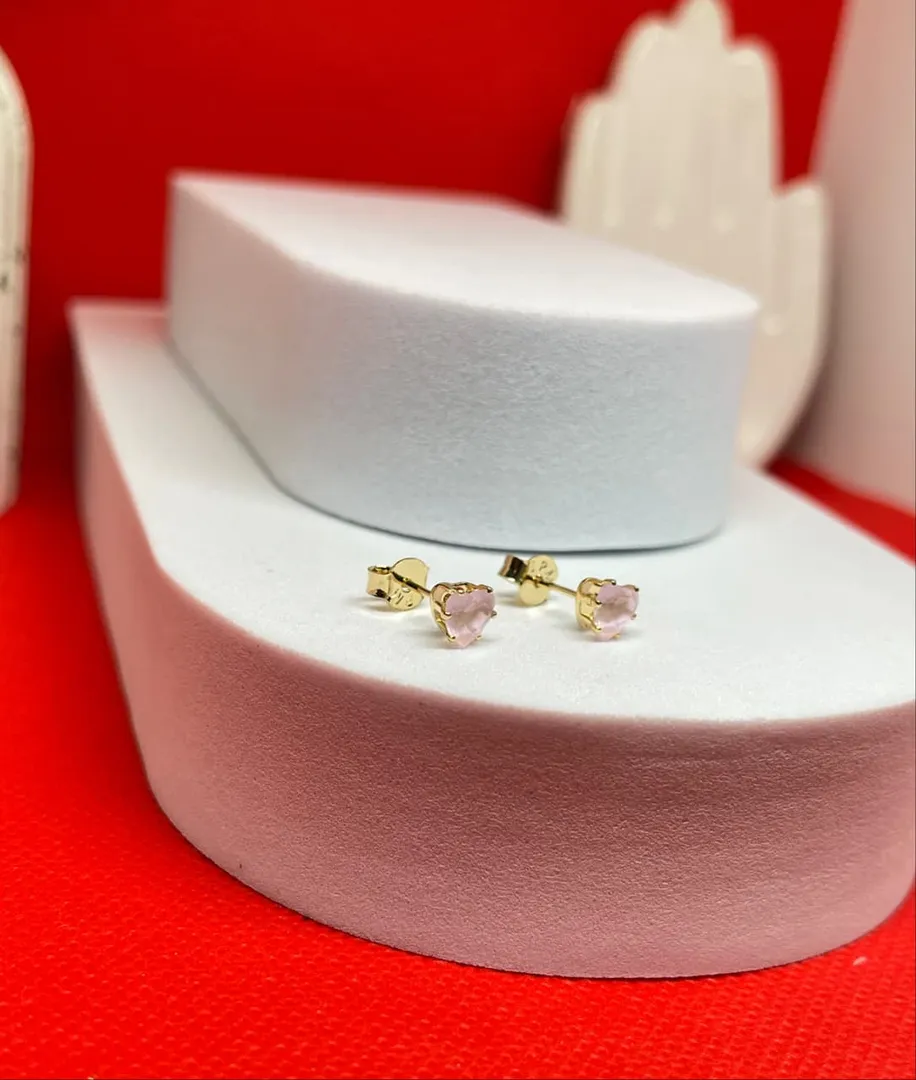 Topos corazon rosados 4mm 
