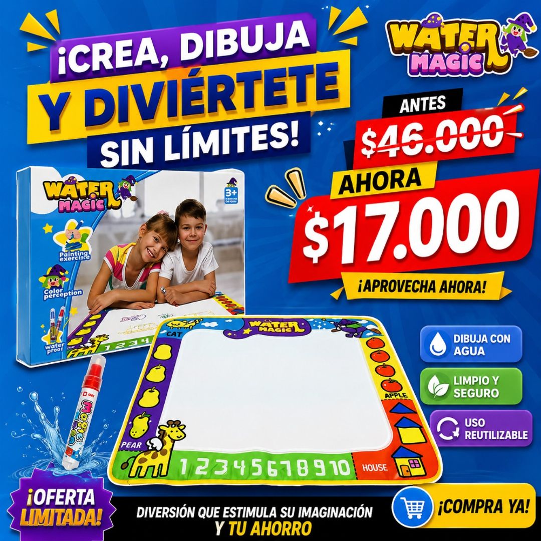 TAPETE MAGICO INFANTIL WATER MAGIC ACUATICO EDUCATIVO