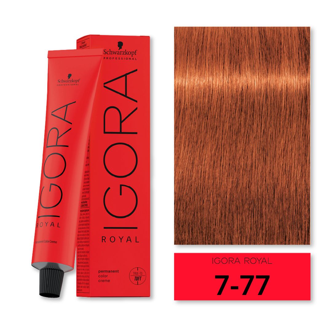 TINTE IGORA ROYAL RUBIO MEDIO COBRIZO INTENSO 7-77