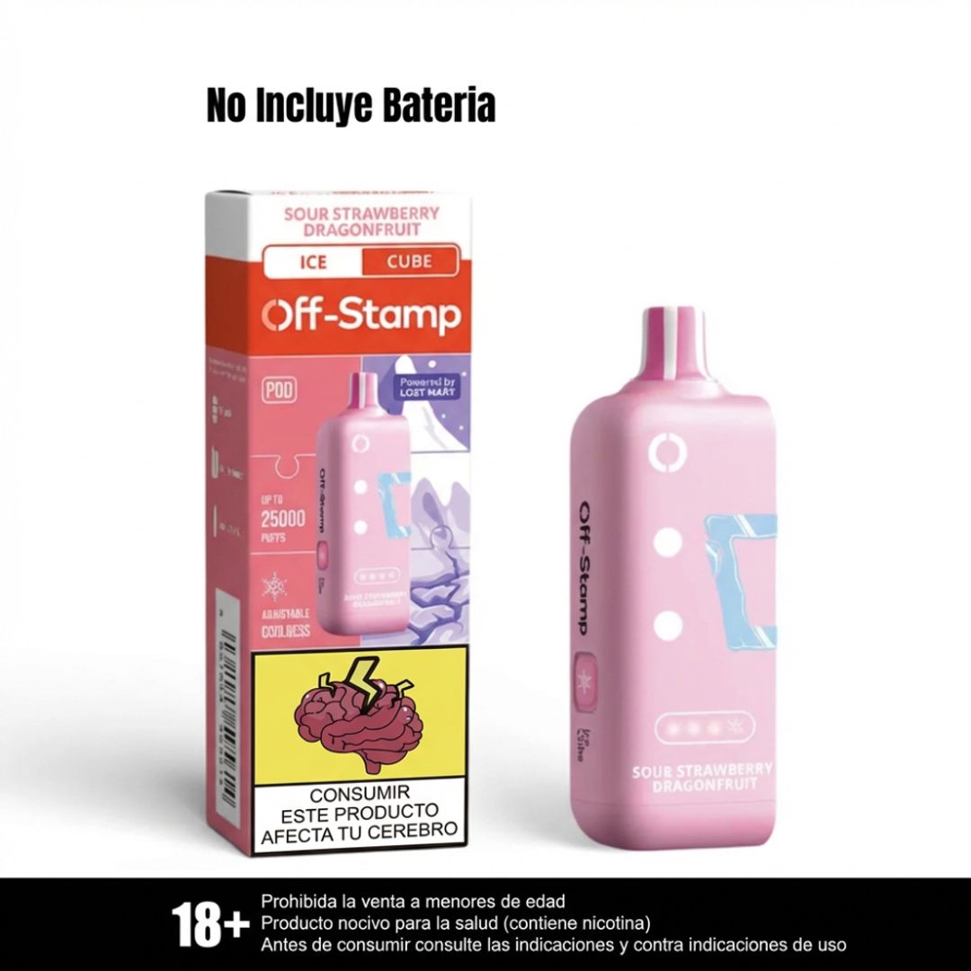 Pod Off Stamp Sour Strawberry Dragonfruit 35.000 Puffs - Ice