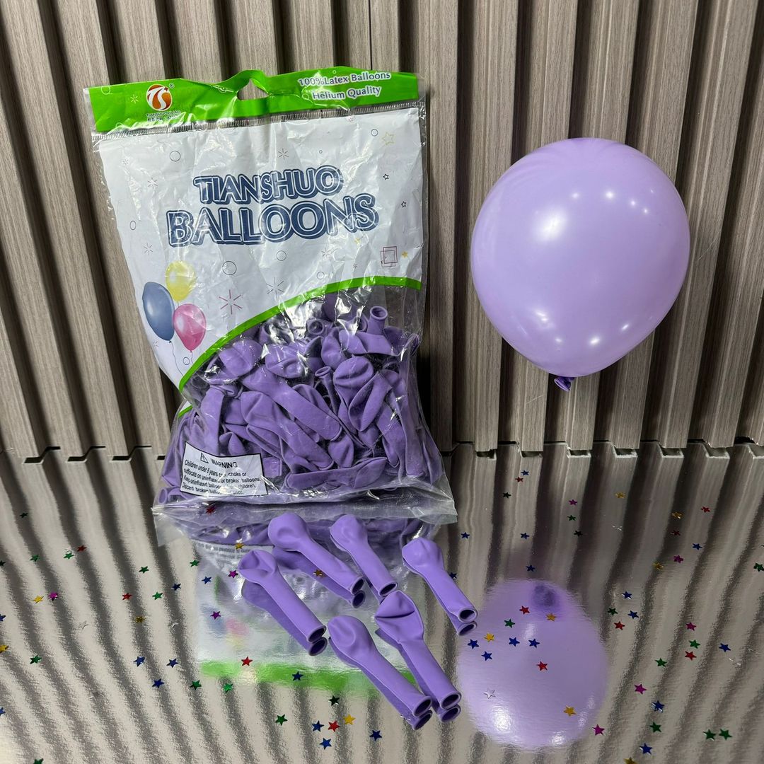 R6 x 100 GLOBOS LATEX PASTEL LILA