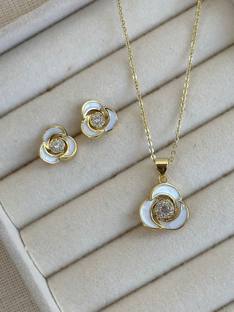 Set cadena topo flor 