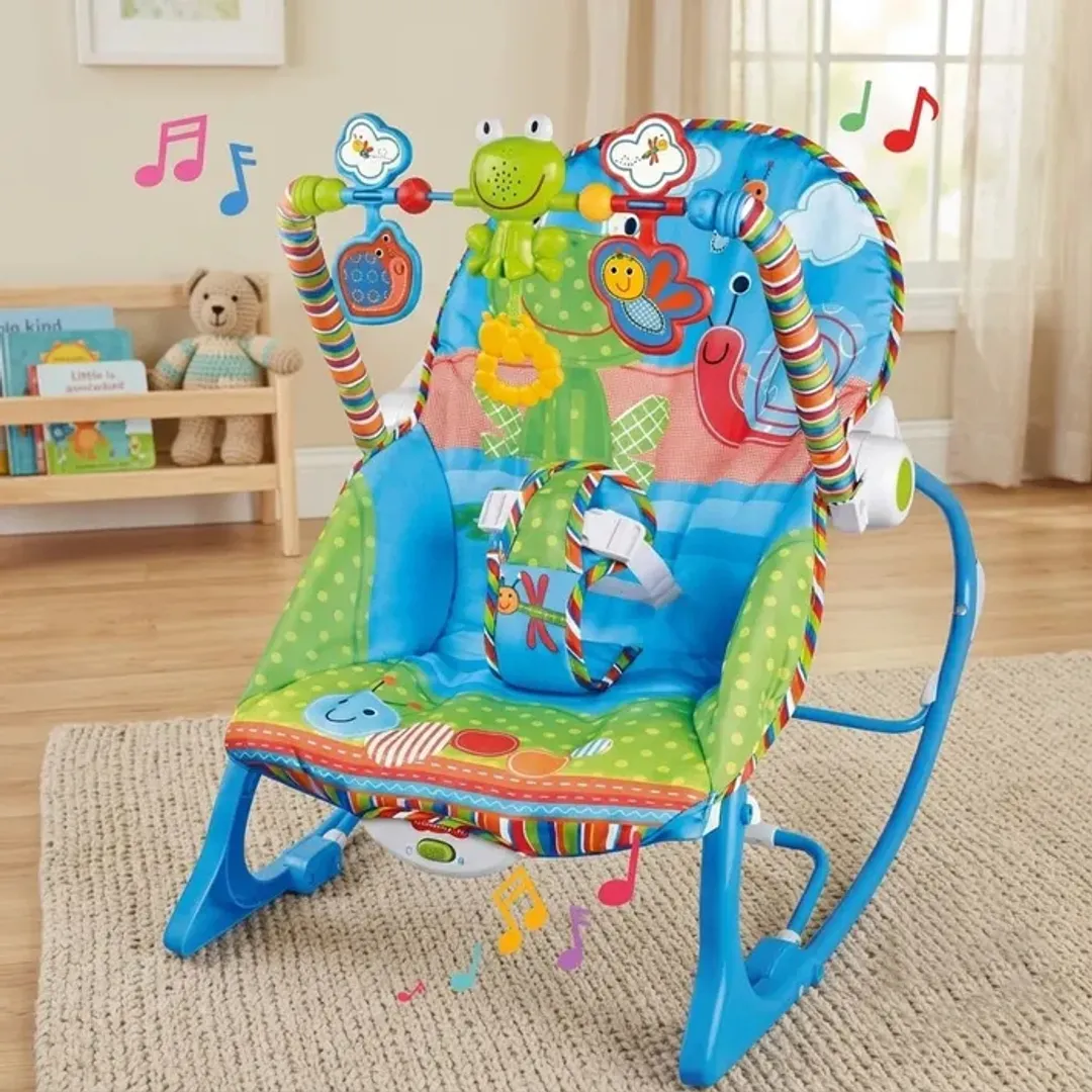 SILLA MECEDORA PARA BEBE VIBRADORA Y MUSICAL