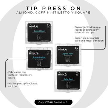 Imagen del producto Tips PRESS ON  C/240 SURT