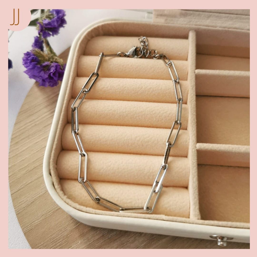 Tobillera Eslabón Plateada