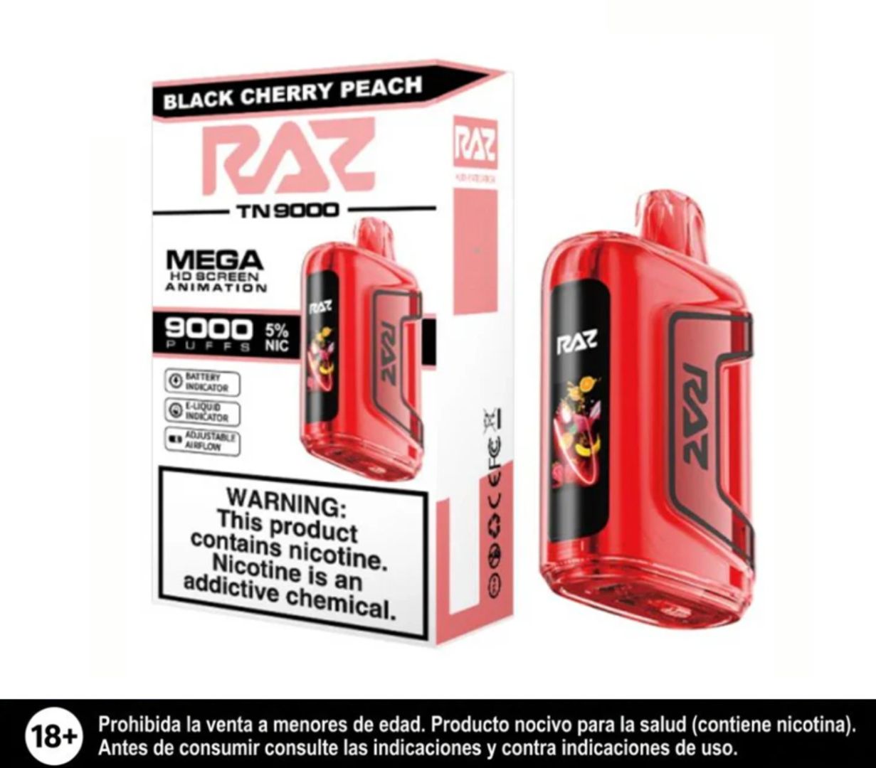 Raz Tn Black Cherry Peach 9.000 Puffs