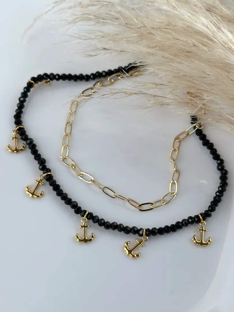 Tobillera murano ancla 