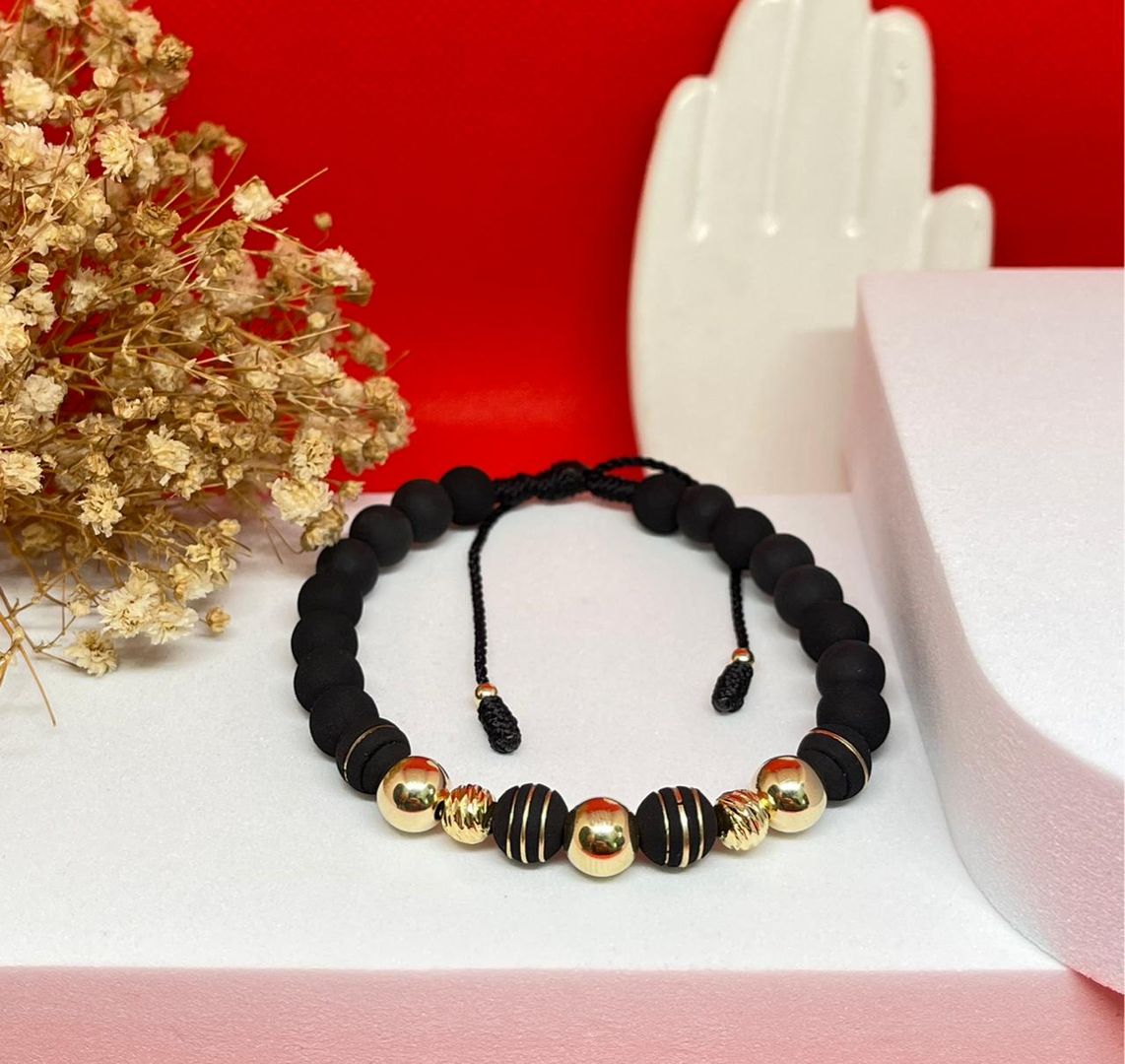 Pulsera balin 8mm liso y balin italy 6mm, neopreno 8mm
