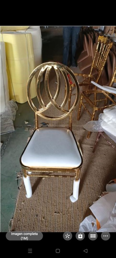 SILLA METALICA - CROMO DORADA