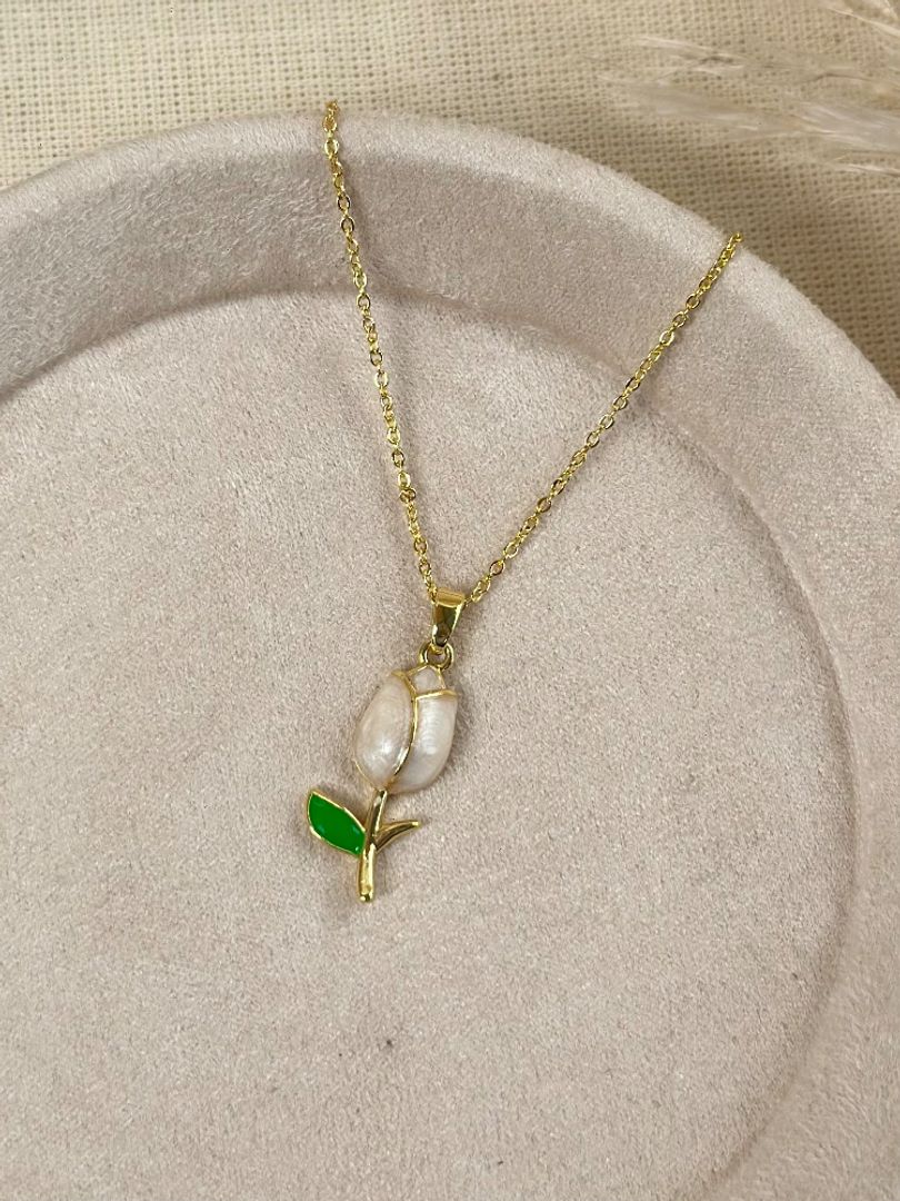 Cadena tulipán blanco 