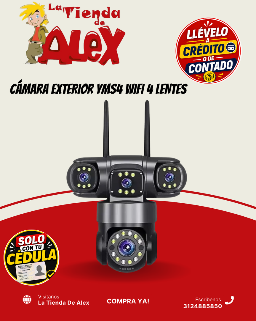 CÁMARA EXTERIOR YMS4 WIFI 4 LENTES