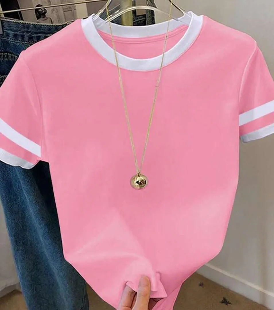 CAMISETA MANGA Y CUELLO COLOR