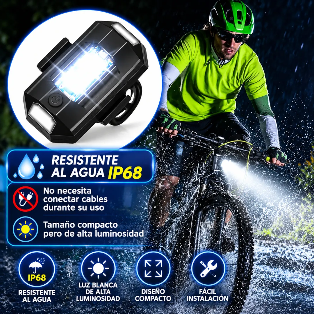 LUZ MINI LED STROBER RECARGABLE MULTIFUNCIONAL
