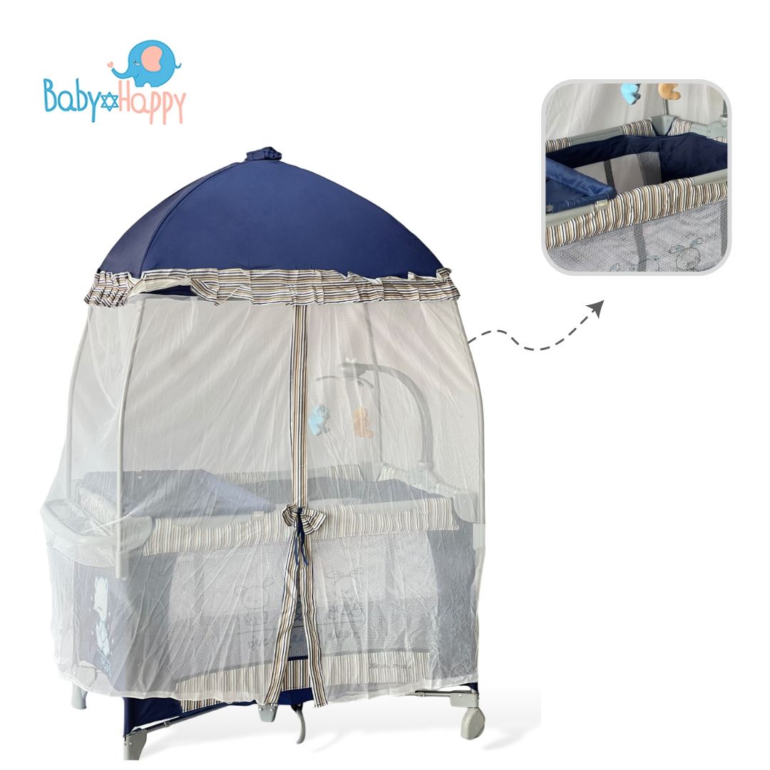 Cuna Corral Baby Happy"Techo Cupula"