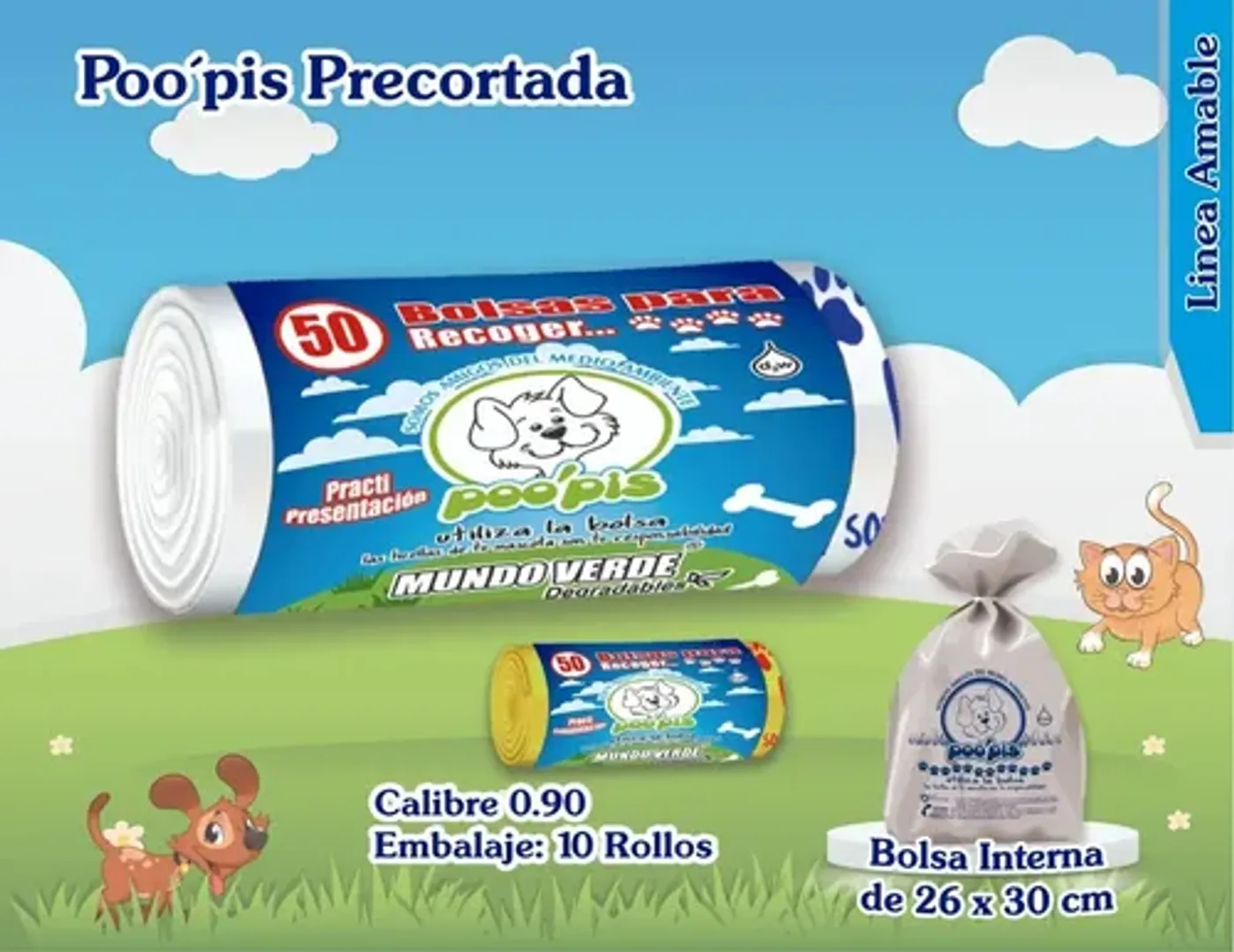 BOLSA POOPIS MUNDO VERDE TIPO M 26*30