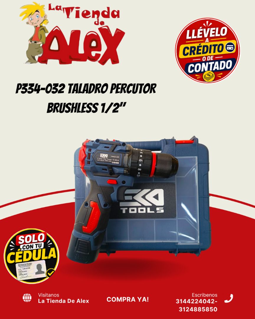 P334-032 TALADRO PERCUTOR BRUSHLESS 1/2"