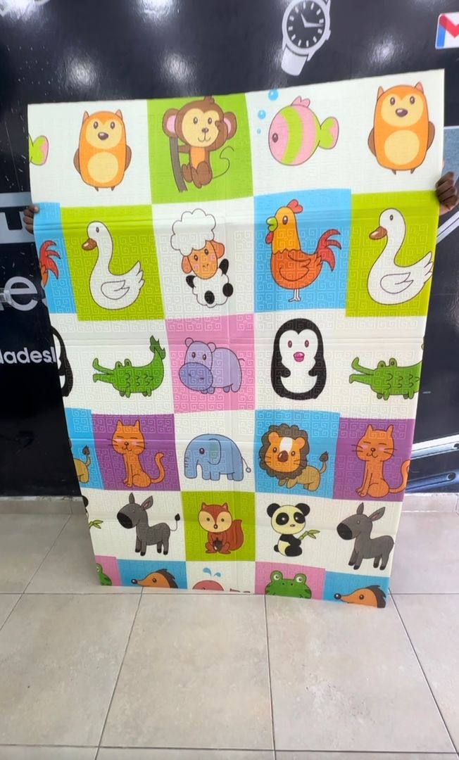 Tapete De Juego Plegable De Gateo Para Bebé Doble Faz