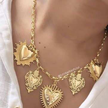 COLLAR CORAZON DORADOS - imagen 1