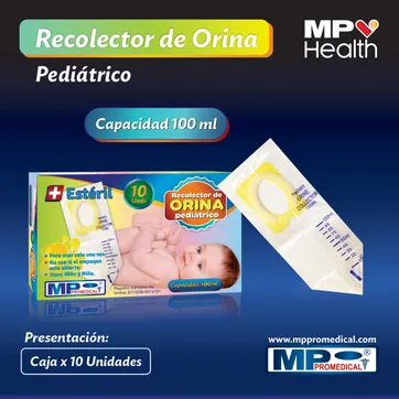 Imagen del producto BOLSA RECOLECTORA ORINA PEDIATRICA DIS X 10 UND MP PROMEDICAL