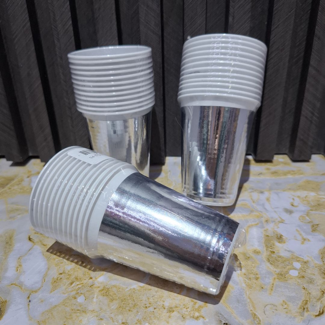VASO X12 UND PLATEADO LUJO