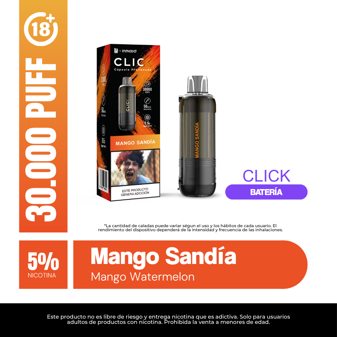 Pod Lit Click Mango Sandia 30.000 Puffs Recarga