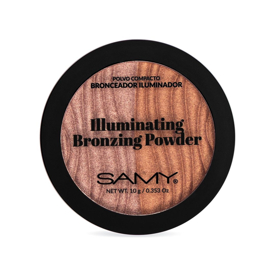 POLVO COMPACTO BRONCEADOR ILUMINADOR x 10 gr SAMY PEARL BRONZE