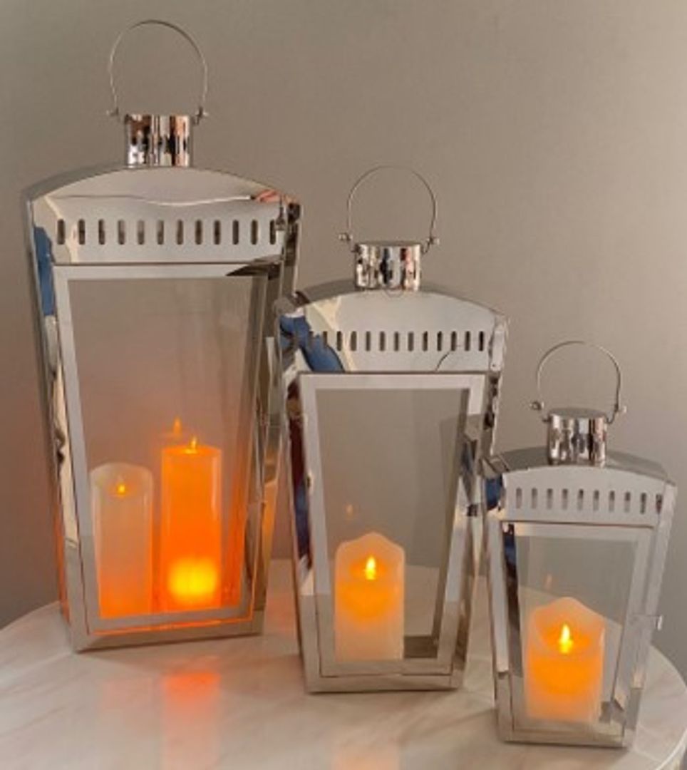 Set x3 Faroles Plateados