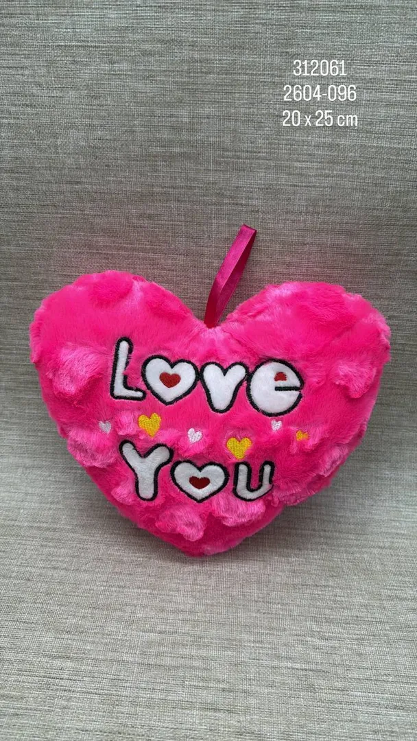 COJIN DE CORAZON SURTIDO 20 X 25 CM