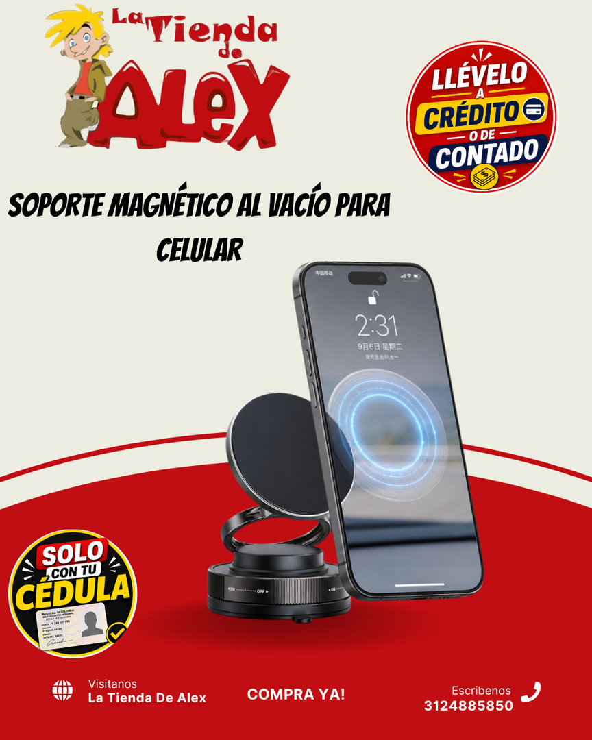 SOPORTE MAGNÉTICO AL VACÍO PARA CELULAR