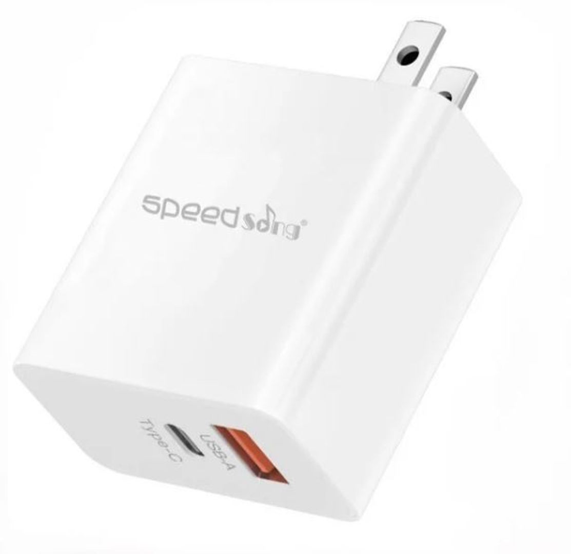 Cabeza cargador Tipo C y USB 33W SpeedSong