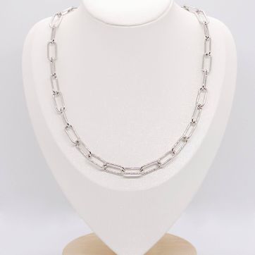 Imagen del producto CADENA CLIP PLATEADA RODINADA