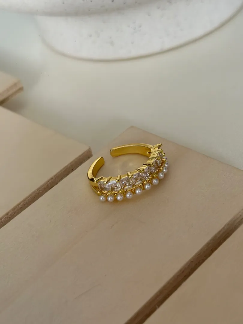 Anillo doble perla 