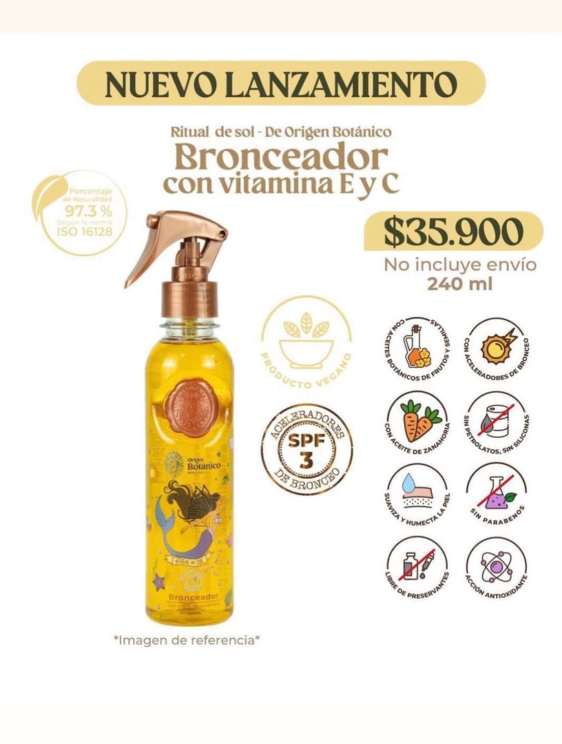 Bronceador con vitamina E y C