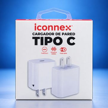 Imagen del producto CARGADOR DE PARED ICONNEX TIPO C – CARGA RÁPIDA