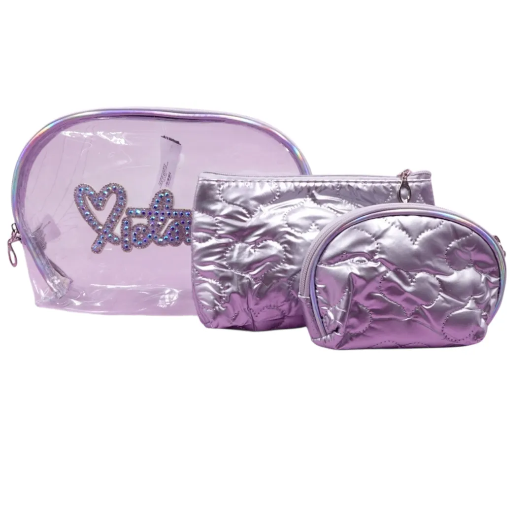 COSMETIQUERA TRANSPARENTE VICTORIA x3