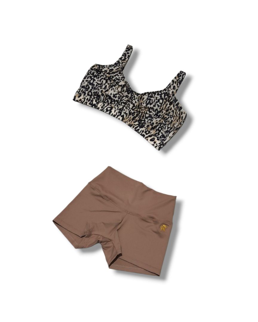 Conjunto top + short tiro alto