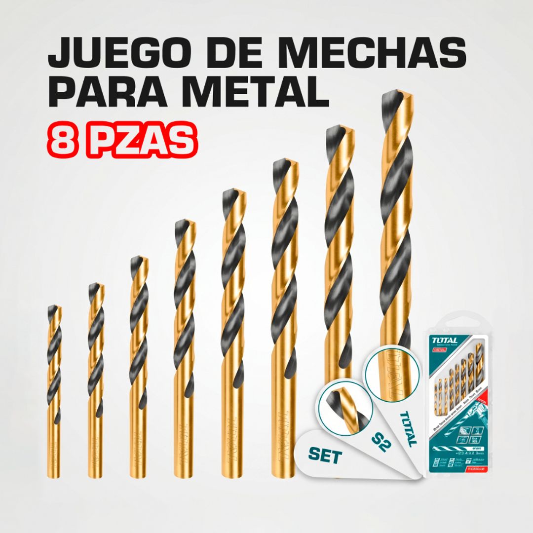 JUEGO DE MECHAS PARA METAL 8 PIEZAS