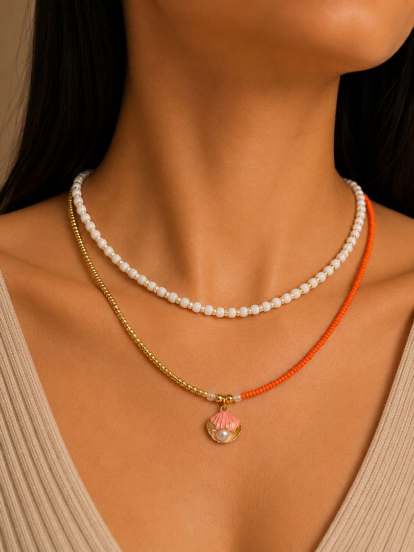 Collar Tejido Mostacilla Mar