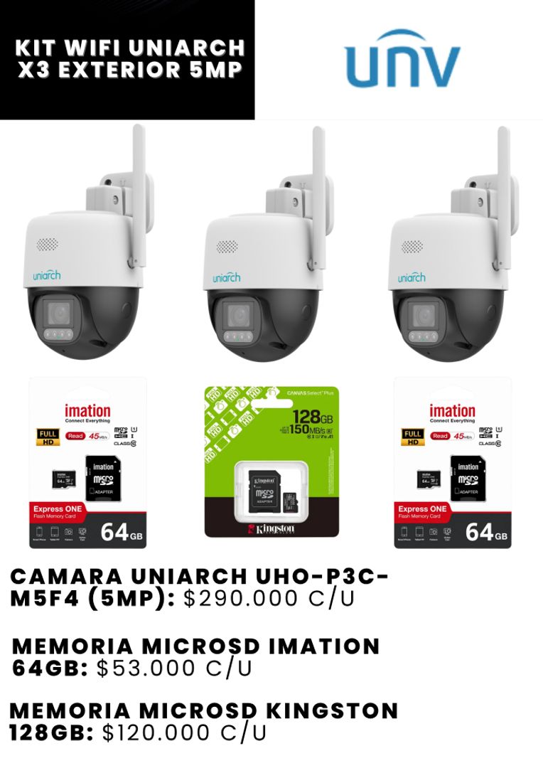 KIT WIFI UNIARCH X3 EXTERIOR 5MP